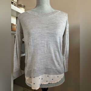 Club Monaco Gray Crew Neck Sweater Lightweight Knit
